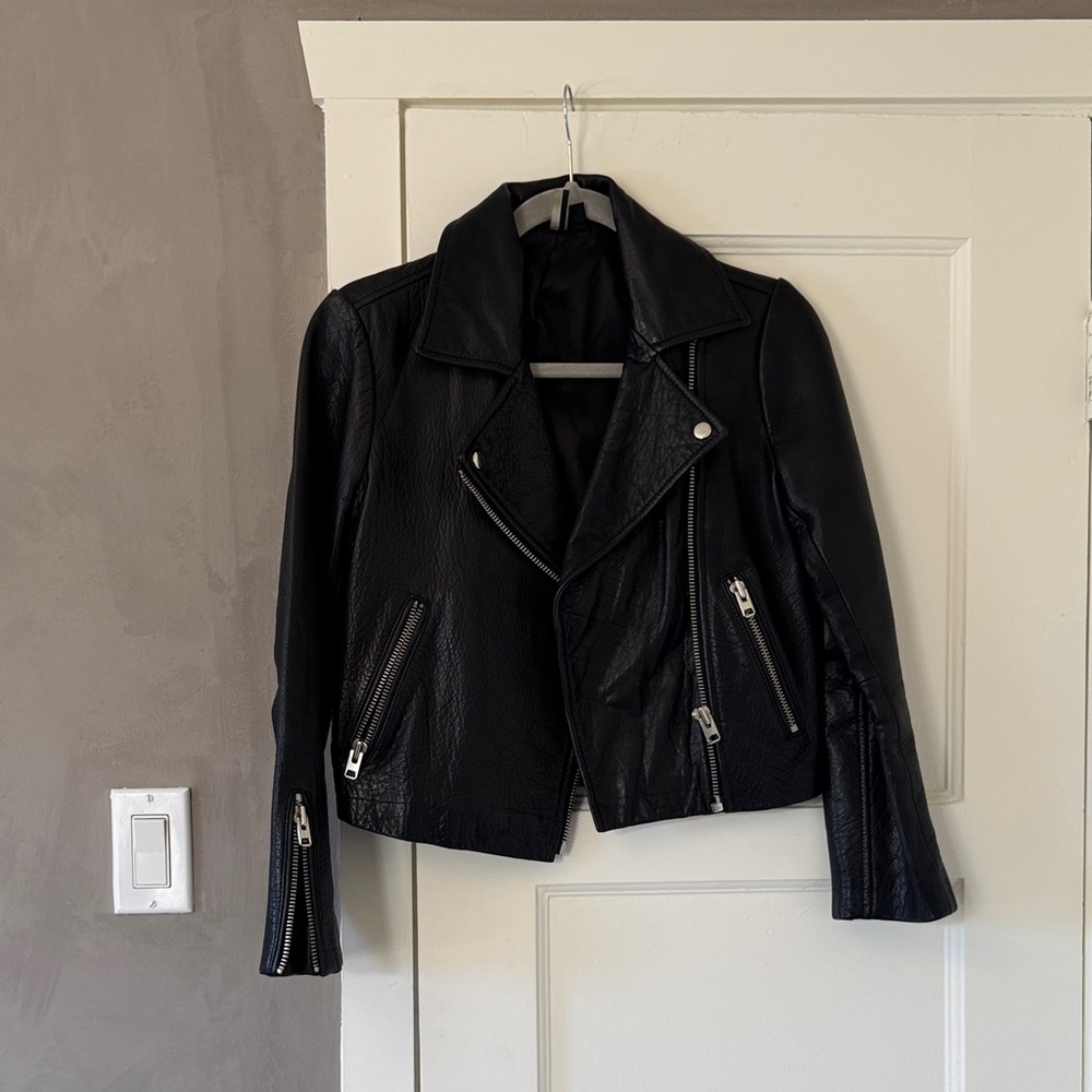 Vintage Topshop Black Leather Moto Jacket